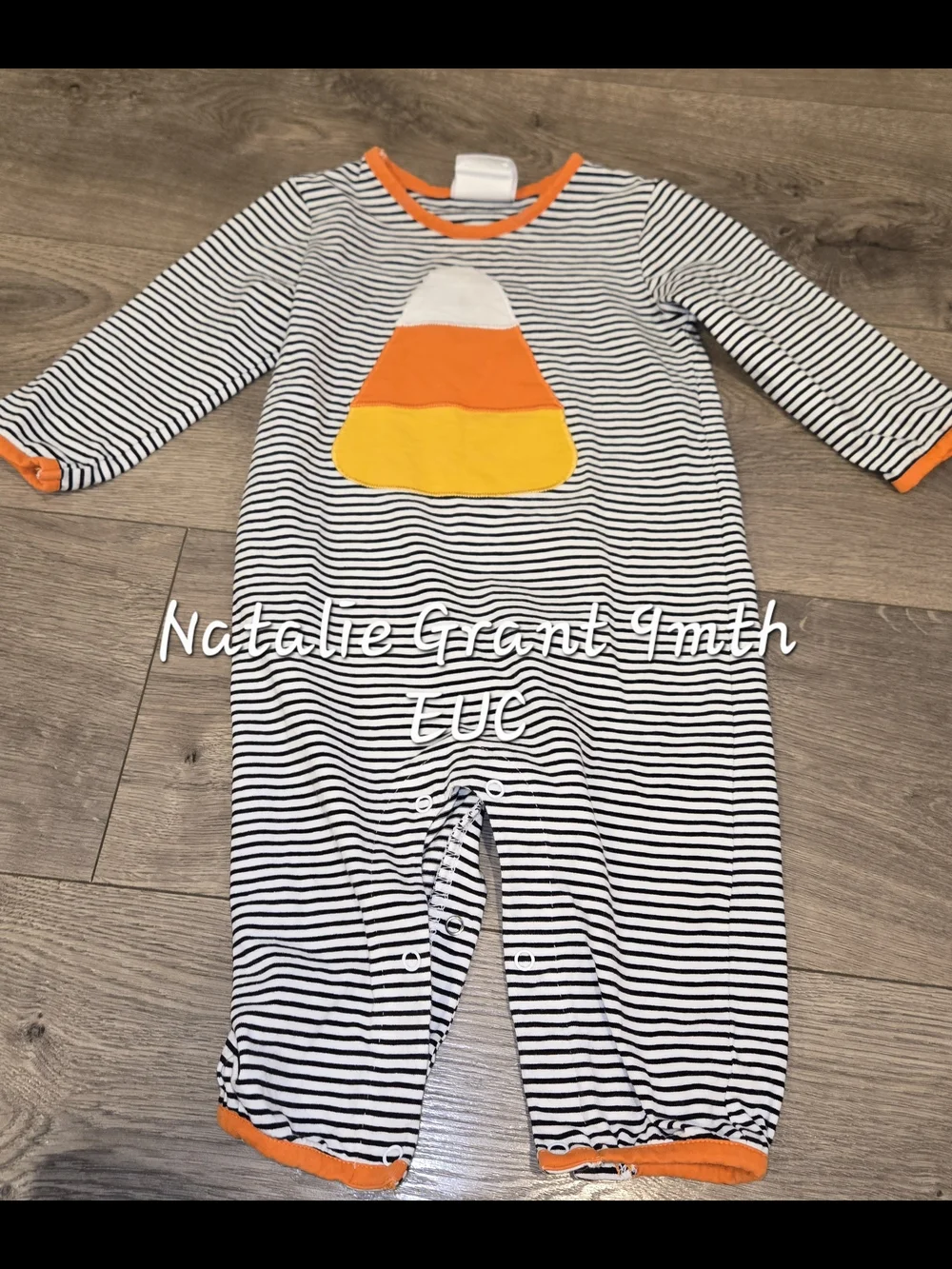 Infant One-Piece with Candy Corn Applique -
